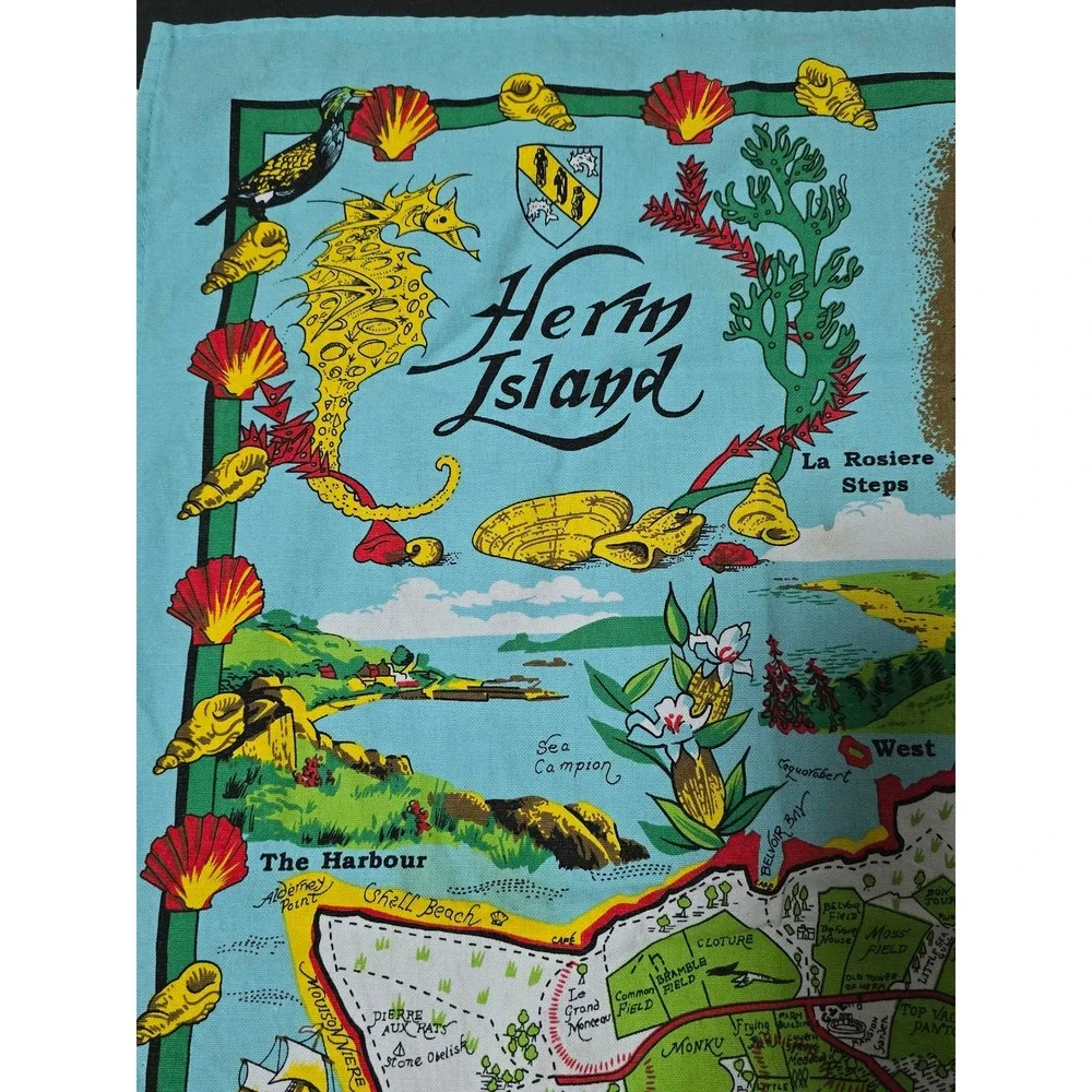 Tea towel‎ Hern Island 27x19, colorful, bright, hanging hook, 100% cotton